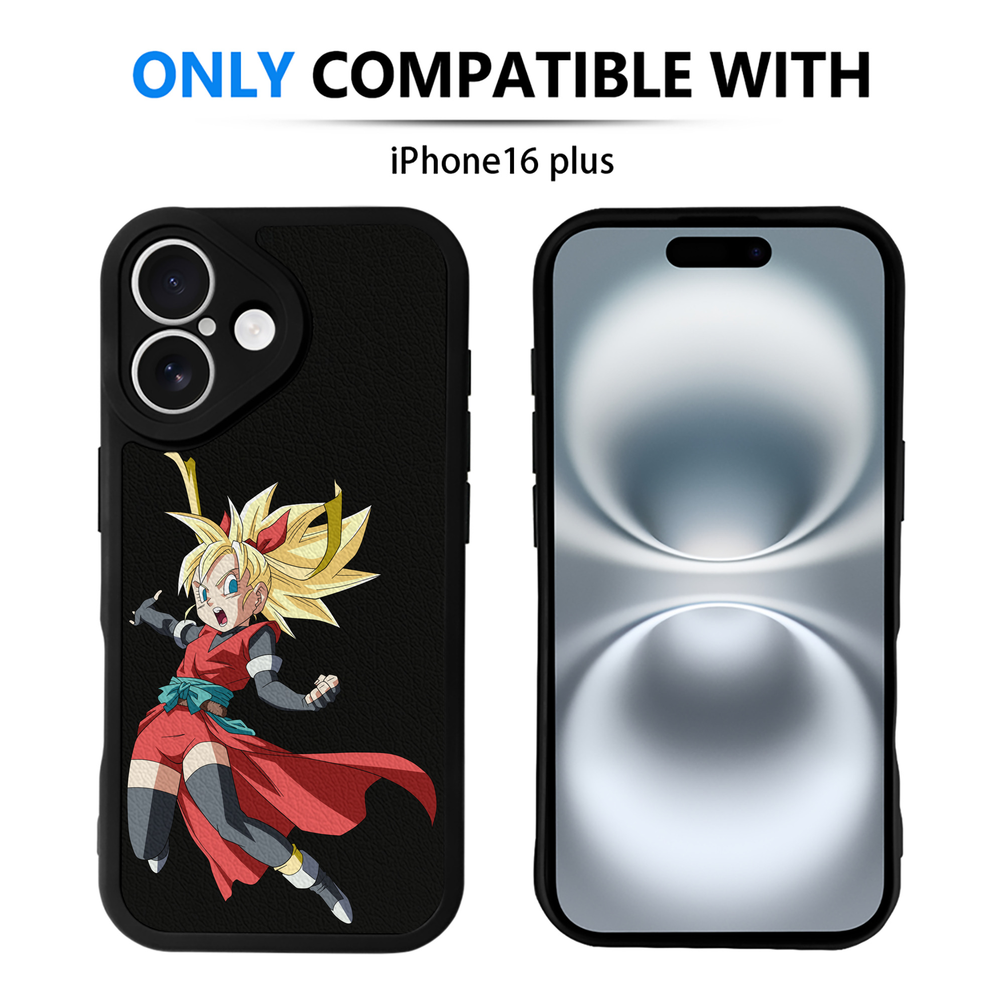 （画像用） ドラゴンボール カリフラ DRAGON BALL Caulifla 【iPhone 16シリーズ対応】シリコンスマホケース（レザー調） 材質：シリコン